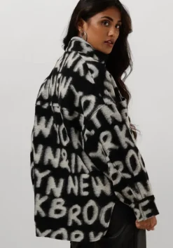 zwarte penn & ink jack 542 coat aop