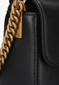 zwarte pinko schoudertas love one mini slouchy