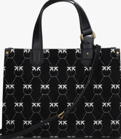 zwarte pinko schoudertas box shopping
