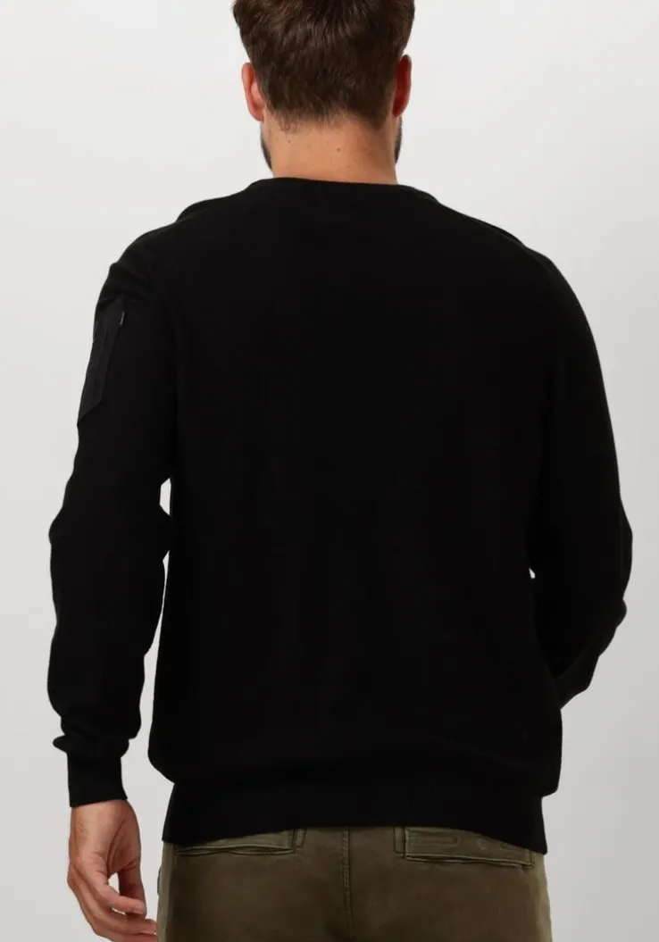 zwarte pme legend trui r-neck american classic buckley knit