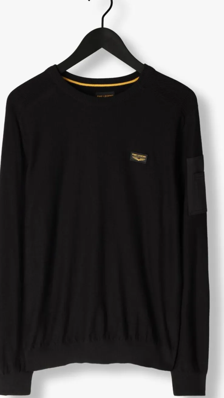 zwarte pme legend trui r-neck american classic buckley knit