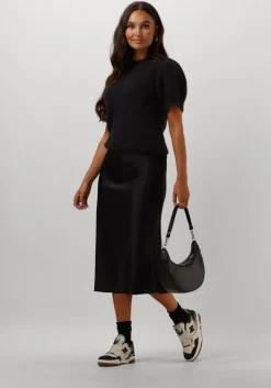 zwarte pom amsterdam midirok satin black