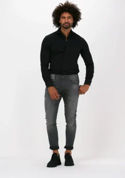 zwarte profuomo klassiek overhemd shirt x-cutaway japanese knitted