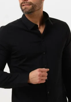 zwarte pure path casual overhemd jersey basis shirt