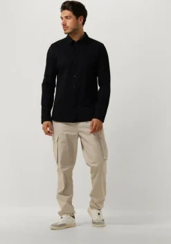 zwarte pure path casual overhemd jersey basis shirt