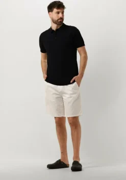zwarte pure path polo knit polo with chestprint