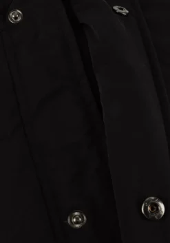 zwarte purewhite jack long padded jacket with pockets