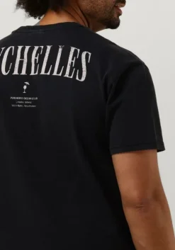 zwarte purewhite t-shirt tshirt with small front logo at side and big back print