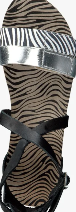 zwarte red-rag platte sandalen 19280