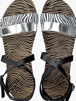 zwarte red-rag platte sandalen 19280