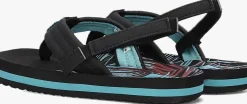 zwarte reef platte sandalen little ahi