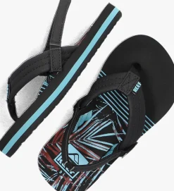 zwarte reef platte sandalen little ahi