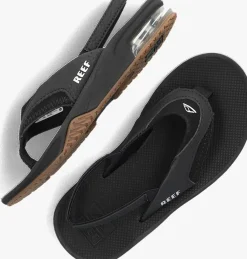 zwarte reef platte sandalen little fanning