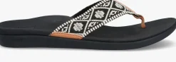 zwarte reef teenslippers ortho woven
