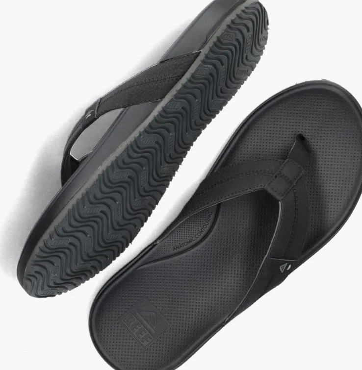 zwarte reef teenslippers cushion phantom 2.0