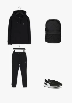 zwarte rellix trui hooded sweat badge