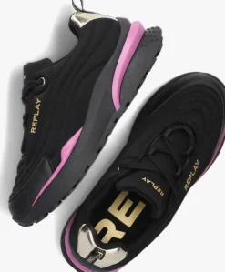 zwarte replay lage sneakers athena jr