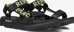 zwarte replay platte sandalen spacer 1
