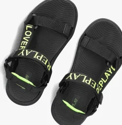 zwarte replay platte sandalen spacer 1