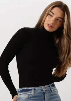 zwarte rosemunde coltrui silk t-shirt w/ roller neck