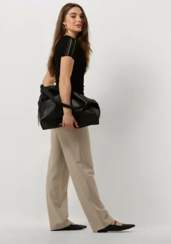 zwarte rosemunde t-shirt benita silk t-shirt w/ lace