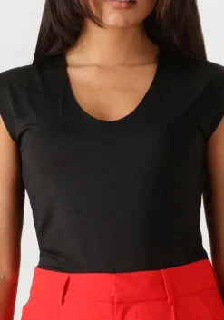 zwarte rosemunde t-shirt billie capsleeve v-neck