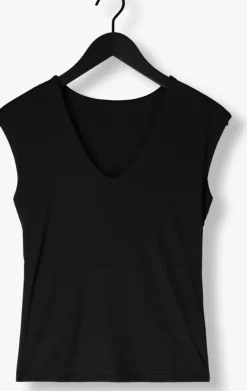 zwarte rosemunde t-shirt billie capsleeve v-neck