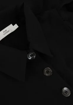 zwarte ruby tuesday mini jurk rozzyn collar dress with placket and sleeve detail