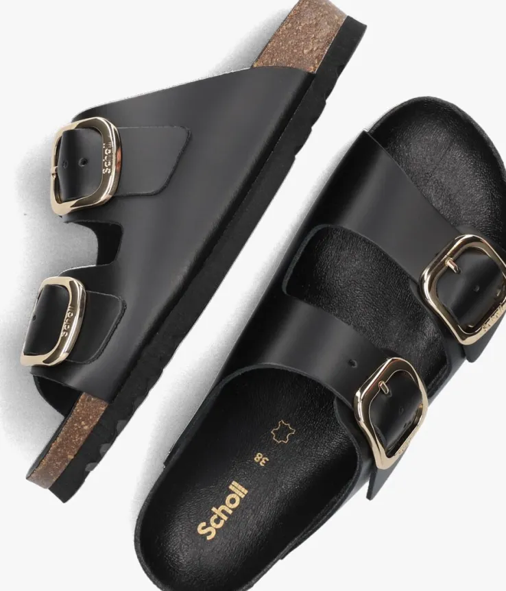 zwarte scholl slippers noelle