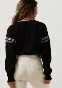 zwarte scotch & soda blouses balloon sleeve embroidery top