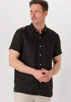 zwarte scotch & soda casual overhemd linen shirt