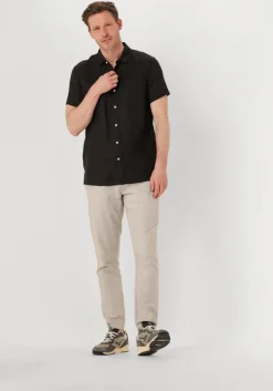 zwarte scotch & soda casual overhemd linen shirt