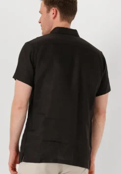zwarte scotch & soda casual overhemd linen shirt