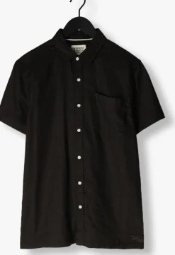 zwarte scotch & soda casual overhemd linen shirt