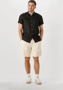 zwarte scotch & soda casual overhemd linen shirt