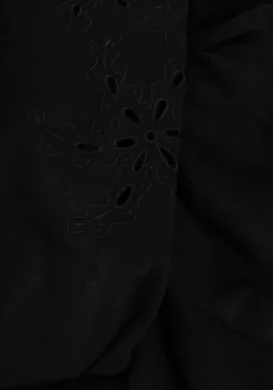 zwarte scotch & soda mini jurk mini dress with broderie anglaise sleeve