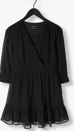 zwarte scotch & soda mini jurk wrap mini dress