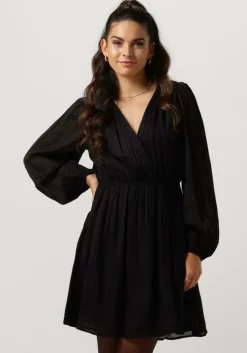 zwarte scotch & soda mini jurk balloon sleeve mini dress