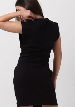 zwarte scotch & soda mini jurk tie waist mini jersey dress