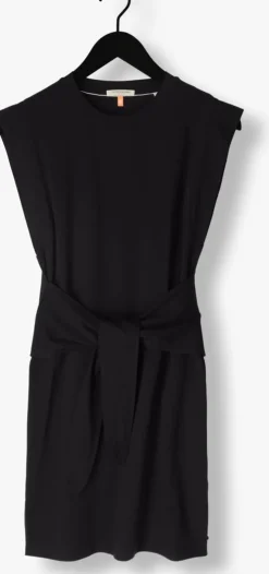 zwarte scotch & soda mini jurk tie waist mini jersey dress