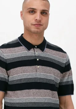 zwarte scotch & soda polo knitted structured linen-blend polo