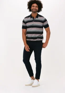 zwarte scotch & soda polo knitted structured linen-blend polo