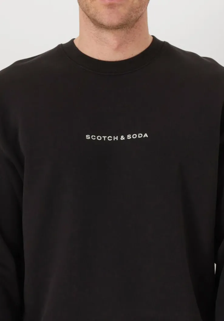zwarte scotch & soda sweater logo front chest sweatshirt