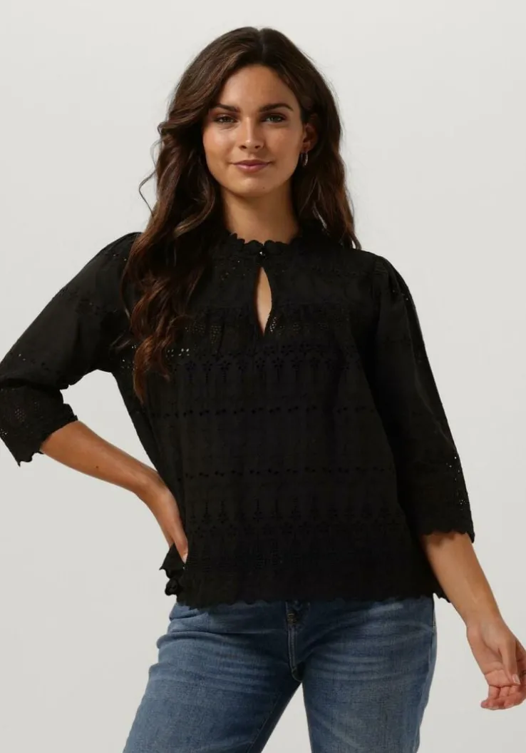 zwarte scotch & soda top broderie anglaise top