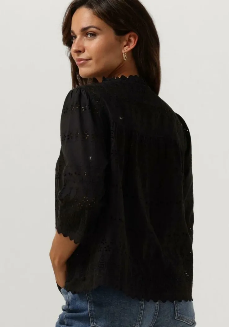 zwarte scotch & soda top broderie anglaise top