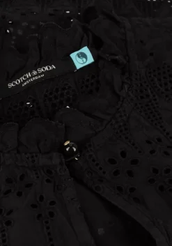 zwarte scotch & soda top broderie anglaise top
