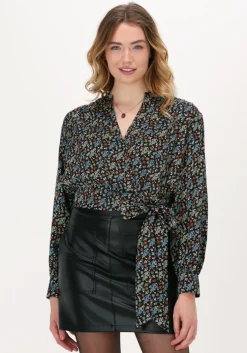 zwarte scotch & soda top printed long-sleeved recycled