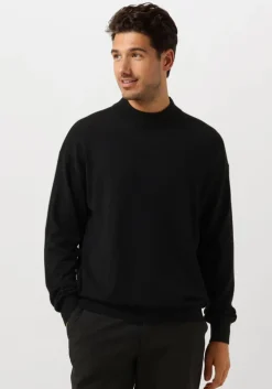 zwarte scotch & soda trui dropped shoulder mock neck pullover