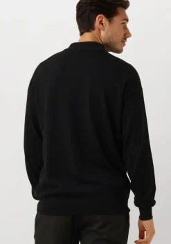 zwarte scotch & soda trui dropped shoulder mock neck pullover
