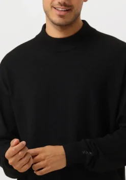 zwarte scotch & soda trui dropped shoulder mock neck pullover